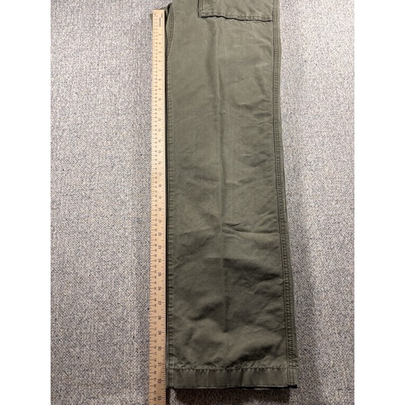 L.L. Bean Olive Flat Front Classic Fit Pants Jeans 100% Cotton Mens 32x34 - Picture 6 of 6